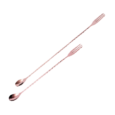 不锈钢叉勺吧更（玫瑰金）