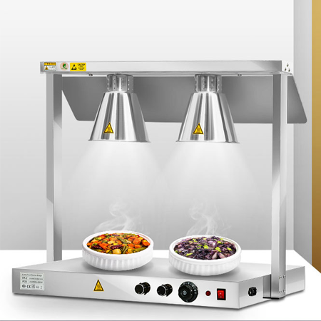 双头保温座银色灯罩不锈钢保温灯站