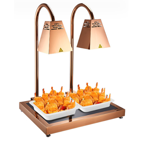 双头豪华镀金大理石保温台